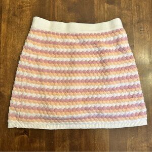 Abercrombie Kids Girls Skirt 11/12 Cable Knit Winter Sweater Pink Stripe Cute 💕